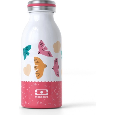 Monbento Dětská termoláhev Cooly Pink Birds 350 ml