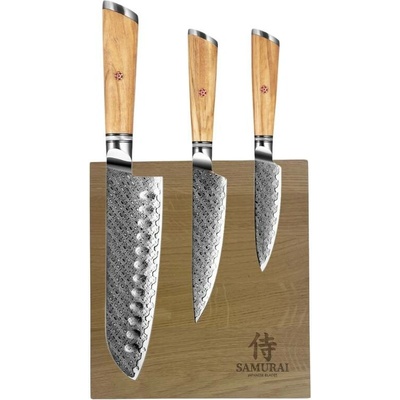 Samurai 3 dílný set Olive Natural Santoku