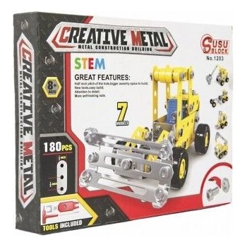 Teddies Stavebnica kov stavební stroj 180 ks