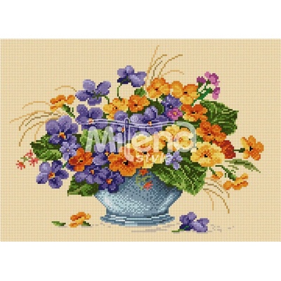 Milena Style Пролетен букет - гоблен със схема конци Ariadna 1: 1