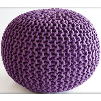 Primabag Pletený taburet puf Knitty fialová