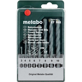 Metabo 627182000 sada vrtákov do betónu 8-dielna 3 mm, 4 mm, 5 mm, 6 mm, 7 mm, 8 mm, 9 mm, 10 mm 8 ks