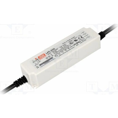 MEAN WELL LPF-25D-20 Napájecí zdroj: spínaný; LED; 25W; 20VDC; 1,25A; 90÷305VAC; IP67