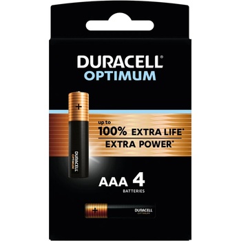 Image 1 of Duracell Алкална батерия duracell optimum mx2400 lr03 aaa -4 бр. в блистер- 1.5v (dur-ba-lr03-optimum)