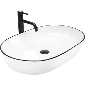 Image 1 of Rea Умивалник за плот Rea CLEO white Black edge (REA-U6210)