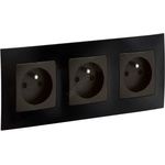 Legrand - Тройна домашна розетка с рамка NILOE 250V черна (LR0001C)