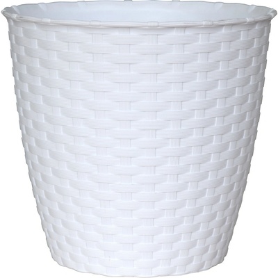 VETRO PLUS Květináč RATTAN 19 cm bílý