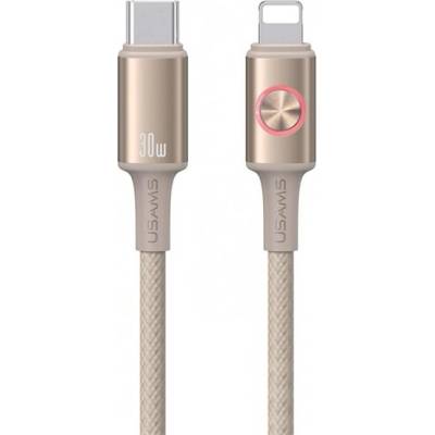 USAMS iPhone 14 Plus / 14 Pro Max / 14 Pro USAMS HUAN кабел за данни Type-C - Lightning, 120 см, ТИТАНОВО СИВО (SJ753USB02)