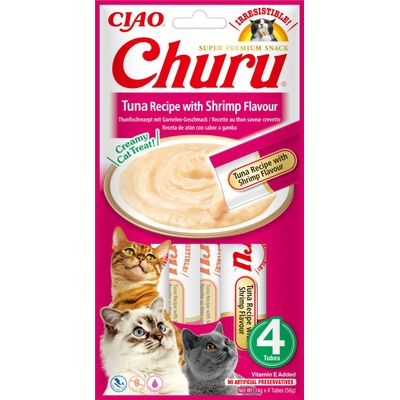 Churu cat mäsové pyré tuniak krevety 56 g