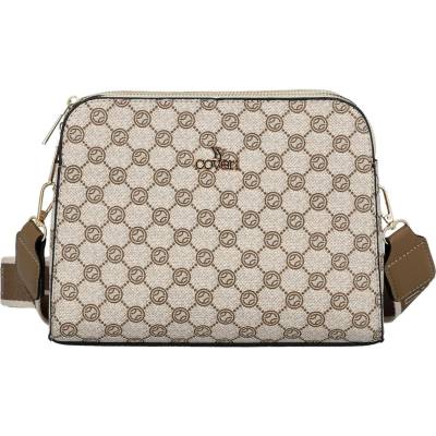 Stylová dámská koženková crossbody Maria tmavě béžová