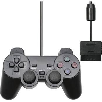PSko Drátový ovladač pro PS1 a PS2 černý 5093