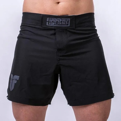 MMA trenky FIGHTER Lines čierne/šedý nápis