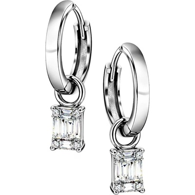 Zlaton Náušnice bílé zlato kruhy 1.80cm 1.90g s diamantem 0.280ct 000111112234