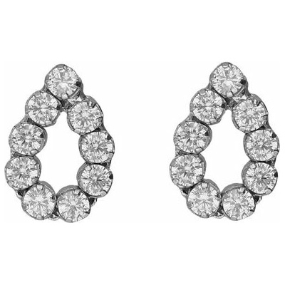 Victoria Cruz Elegantné strieborné náušnice s kryštálmi Teardrop Lieve A5533-07HT