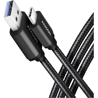 Axagon BUCM3-AM20AB USB-C USB-A, USB 3.2 Gen 1, 3A, ALU, 2m, černý
