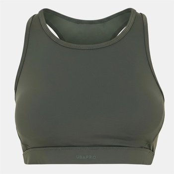 USA Pro Core Racer Back Sports Bra Ladies - Khaki