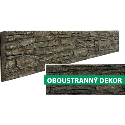 Betonová deska plotová Magicrete – oboustranná, 207 x 40 cm, štípaná břidlice, Tanvald