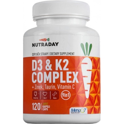 Nutraday D3 & K2 Complex 9v1 120 rostlinných kapslí