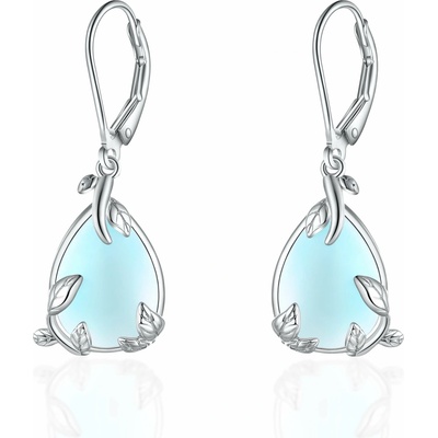 Olivie strieborné náušnice MESAČNÝ KAMEŇ 8150