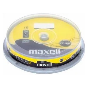 Maxell CD-RW80 MAXELL, 700MB, 52x, 10 бр. , ML-DC-CDRW-10-CAKE