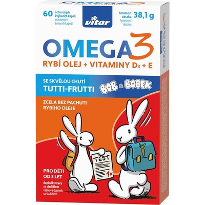VITAR Kids omega 3 + vitamín D + vitamín E 60 kapslí