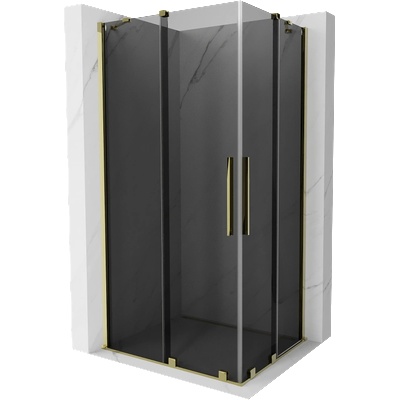 Mexen Velar Duo плъзгаща душ кабина 90 x 80 см, графит, злато - 871-090-080-42-50 (871-090-080-42-50)