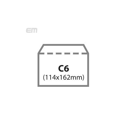 Dopisní obálka C6, bílá 80g, 1000ks, samolepící