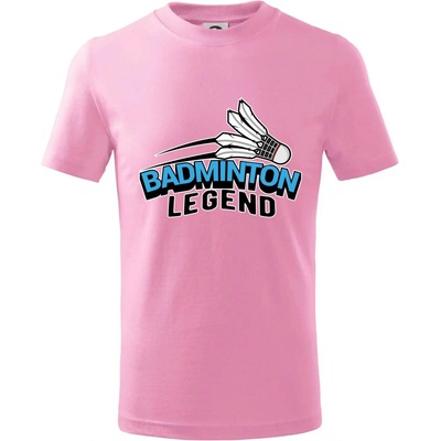 Badminton legend tričko dětské bavlněné Růžová