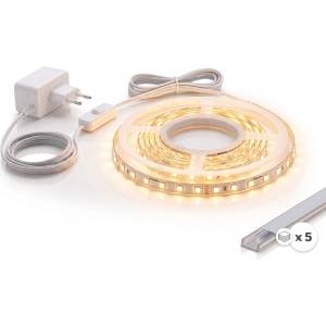 SmartLED КОМПЛЕКТ 1x LED лента MYLIVING LIGHTSTRIP LED/22W/230V 5m + 5x вграден профил 1 m (SD0028A)