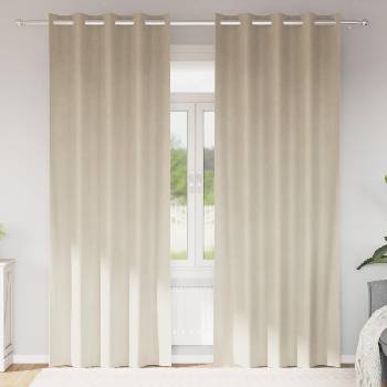 vidaXL Затъмняващи завеси 2 pcs Крем 140 x 245 cm Кадифе (4107181)