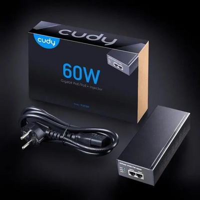 Cudy PoE инжектор Cudy POE300, Gigabit PoE+/PoE, 60W, метална кутия (POE300)