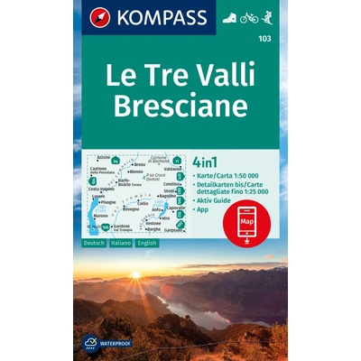 Le Tre Valli Bresciane Kompass - 103 - turistická mapa