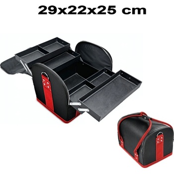 Top-nechty Čierno červený kozmetický kufrík 29 x 22 x 25 cm 3929