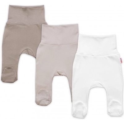 Baby Nellys Rostoucí výhodná sada 3x polodupačky pro miminko Nature béžová taupe bílá – Sleviste.cz