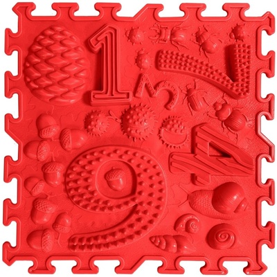 OrtoNature Masážní ortopedické podložky Pojďme hrát matematiku 9 - měkké světle červená