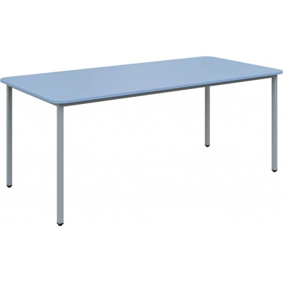 JSBR 190 N jídelní stůl kovová podnož stříbrná deska 18 mm 1900 x 900 mm pastelově modrá
