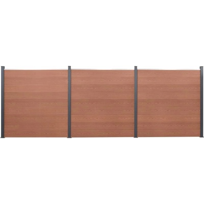 ZBXL Sada plotových dílců hnědá 526 x 186 cm WPC