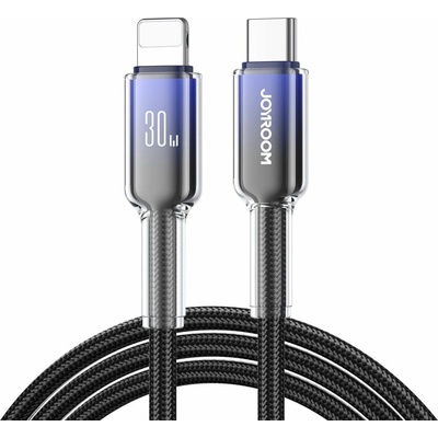 Joyroom JOY728113 Crystal-Clear 30W USB-C / Lightning 1,2m černý