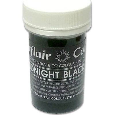 Sugarflair Pastelová gelová barva Midnight Black 25 g