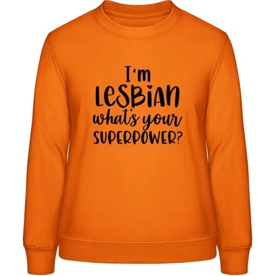 AWDis Sweat mikina Som lesbička aká je tvoja superschopnosť? Orange Crush