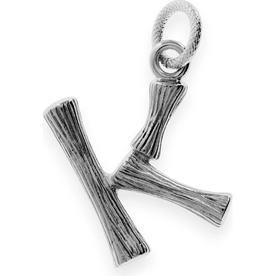 MPM Ocelový unisex nerezový přívěsek "K" 70213 stříbrné barvy