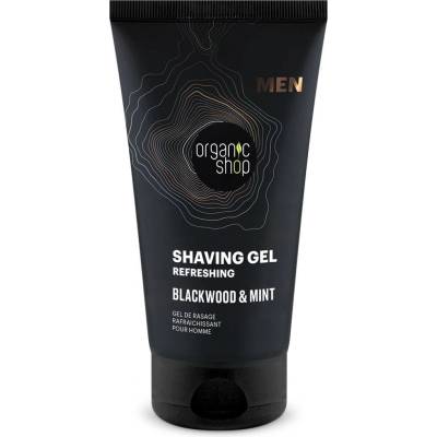 Organic Shop osvěžující gel na holení Blackwood a máta 150 ml
