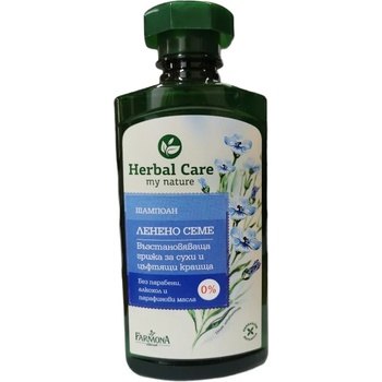 Herbal Care шампоан за коса, Ленено семе, Възстановяваща грижа за сухи и цъфтящи краища, 330мл