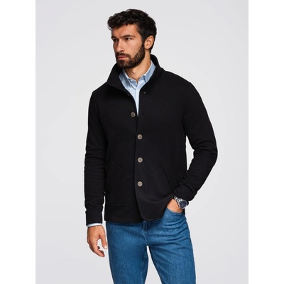 Ombre Men's button-down Sweatshirt with stand-up collar black černá | modrá | světle modrá
