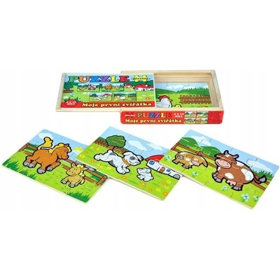 Teddies Moje první zvířátka 20x14x35cm 4 x 12 dílků