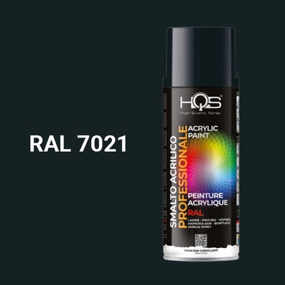 HQS akrylová farba v spreji 400 ml RAL 7021 lesklá