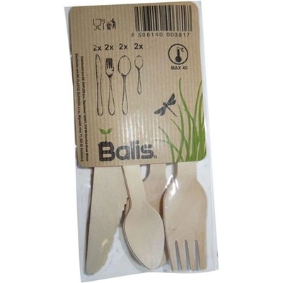 Balis příborový set dřevěný sáček 2 x 4 ks