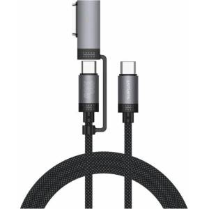4smarts Кабел 4smarts Explorer ComboCord 2м с адаптер MagSafe, черен (KAT07311)