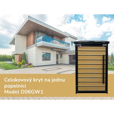 Scorpion elektro s.r.o. Přístřešek na popelnici D06GW1 celokovový kryt antracit hnědý – Zboží Dáma