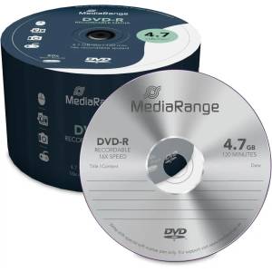 MediaRange DVD-R 4, 7 GB I 120 минути, 16x скорост, 50 бр. в целофан (4260057125583)